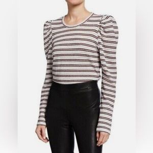 ❣️10 CROSBY DEREK LAM Long Sleeve Striped Knit Tee❣️Size L